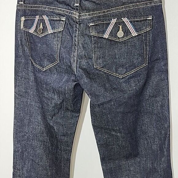 Paige Premium Denim Women’s Size 26 Fairfax Boot Cut Denim Jeans Rear Flaps Dark - Picture 5 of 12